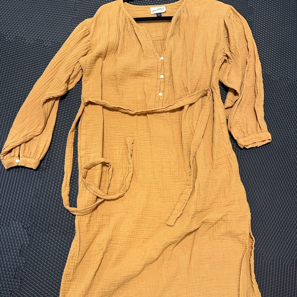 Elegant Mustard Dress modest slit dress
